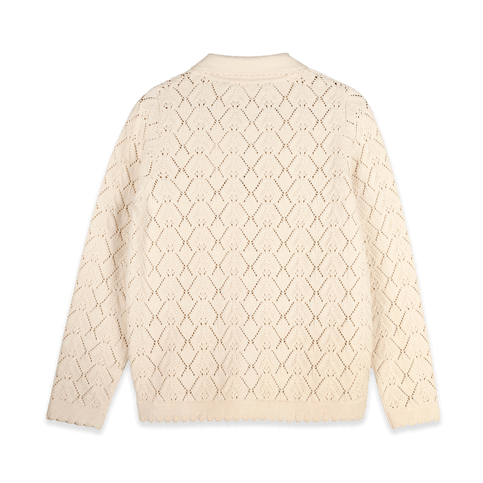 Phoebe Pointelle Knit Women's Cardigan (Organic Cotton) - Back
