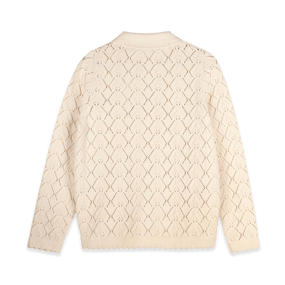Phoebe Pointelle Knit Women's Cardigan (Organic Cotton) - Back