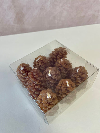 Pinecone Shaped Tealight Box of 9