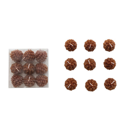 Pinecone Shaped Tealight Box of 9