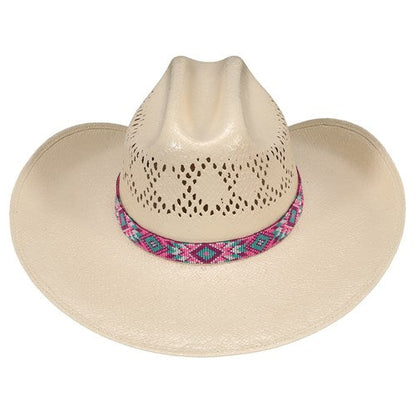 Pink Aztec Beaded Hat Band