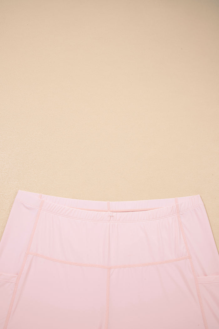 Pink Plus Size Build-in Shorts Sleeveless Dress With Short Two Piece Set 🇺🇸