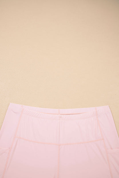 Pink Plus Size Build-in Shorts Sleeveless Dress With Short Two Piece Set 🇺🇸