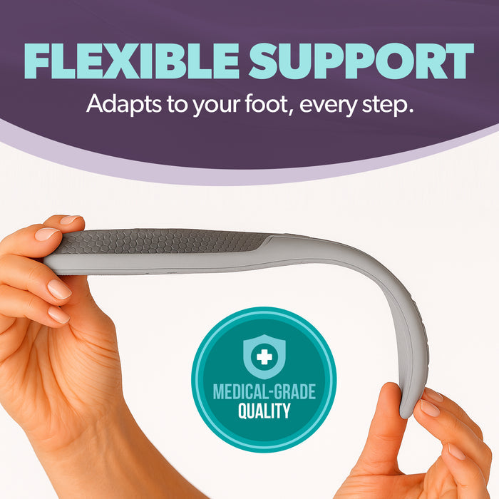The flexible forefoot adapts to your foot with every step you take providing medical-grade suppport