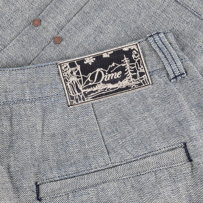 Pleated Baggy Denim Shorts