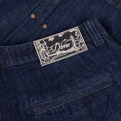 Pleated Baggy Denim Shorts
