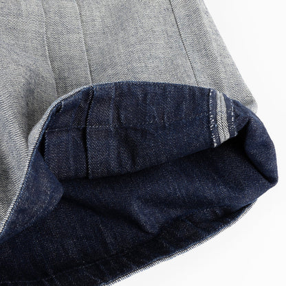 Pleated Baggy Denim Shorts