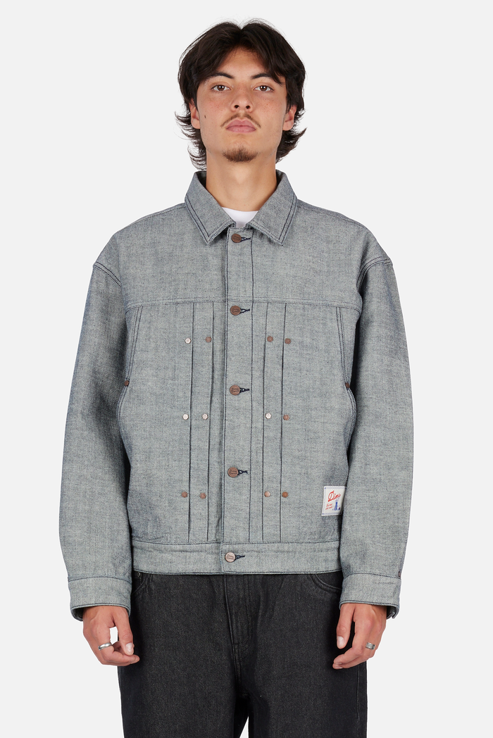 Pleated Denim Jacket
