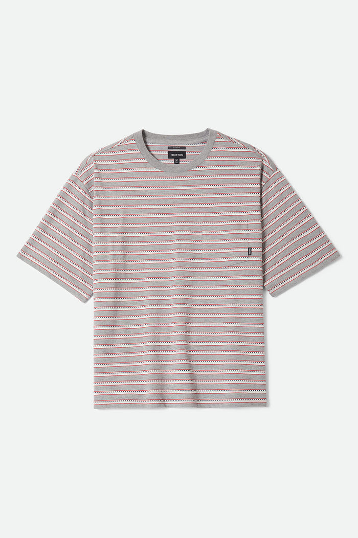 Men's Poolside Pique Box Crop T-Shirt in the color Heather Grey - Front Product View
