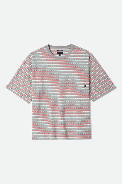 Men's Poolside Pique Box Crop T-Shirt in the color Heather Grey - Front Product View