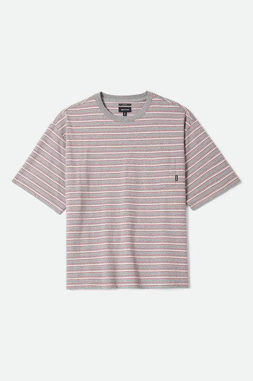 Men's Poolside Pique Box Crop T-Shirt in the color Heather Grey - Front Product View