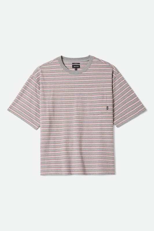 Men's Poolside Pique Box Crop T-Shirt in the color Heather Grey - Front Product View