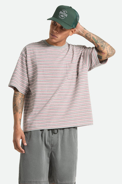 Men's Poolside Pique Box Crop T-Shirt in the color Heather Grey - Men's Front View
