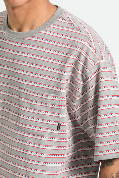 Men's Poolside Pique Box Crop T-Shirt in the color Heather Grey - Additional Fit image