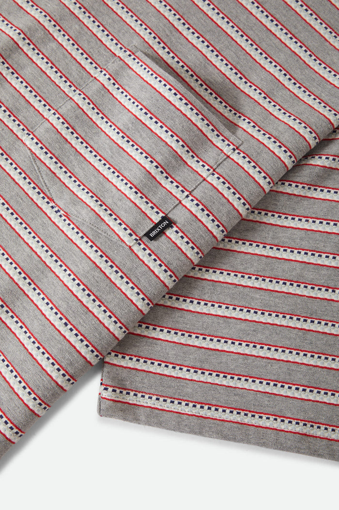 Men's Poolside Pique Box Crop T-Shirt in the color Heather Grey - Additional Laydown image