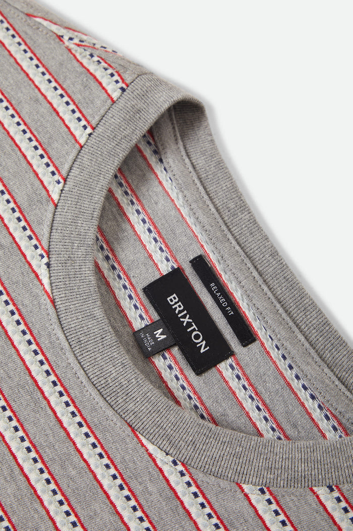 Men's Poolside Pique Box Crop T-Shirt in the color Heather Grey - Additional Laydown image