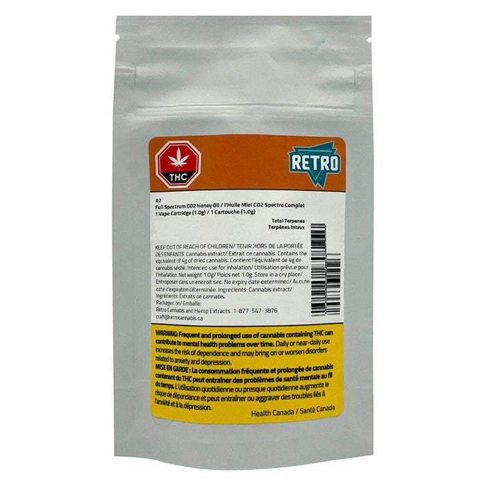 Front-facing photo of a silver pouch packaging labeled Potent Pete Infused PR 3 x 0.5 g with a white, orange, and yellow information panel and warning block.