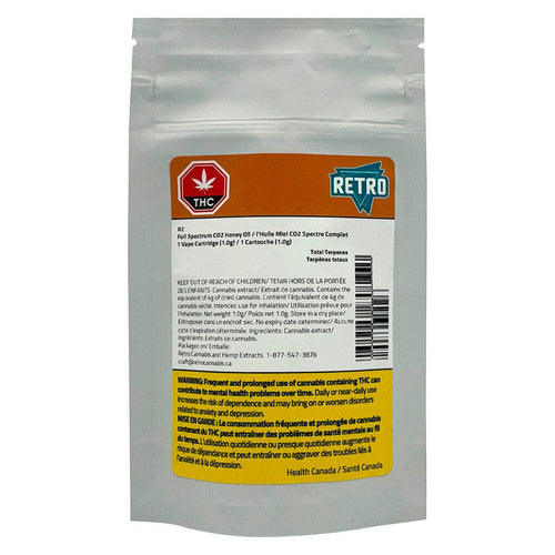 Front-facing photo of a silver pouch packaging labeled Potent Pete Infused PR 3 x 0.5 g with a white, orange, and yellow information panel and warning block.