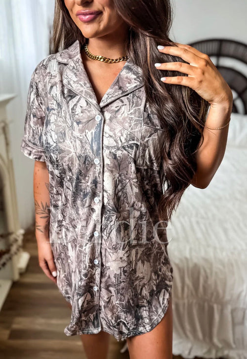 PREORDER: Dark Camo Sleep Tee Dress // eta June