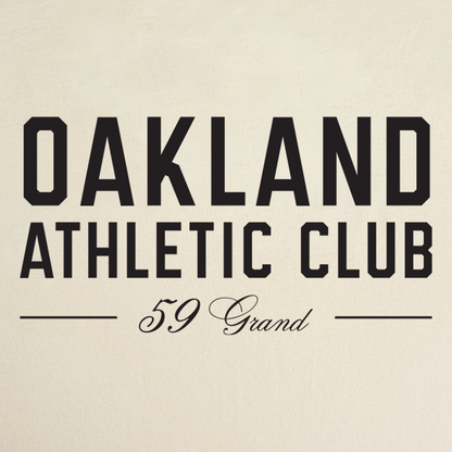 In bold, uppercase black lettering on a cream background, the Prestigious Tee by OAC features “OAKLAND ATHLETIC CLUB” across the chest in a classic, heritage-inspired style. Beneath this, elegant script spells out “59 Grand,” framed by two horizontal lines—capturing the timeless look and feel of premium heavy-weight cotton.