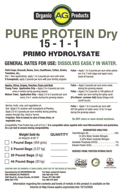Pure Protein Dry - Organic Fish Aminos
