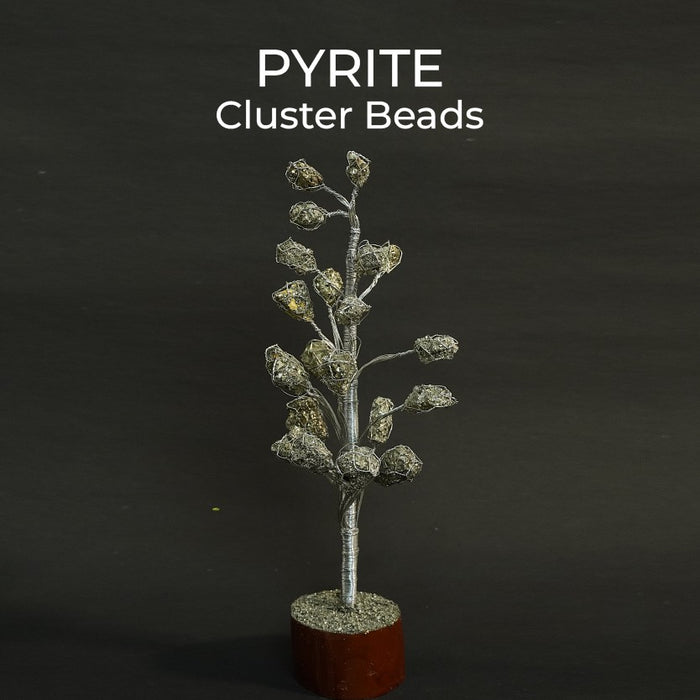 Pyrite Cluster Beads Tree