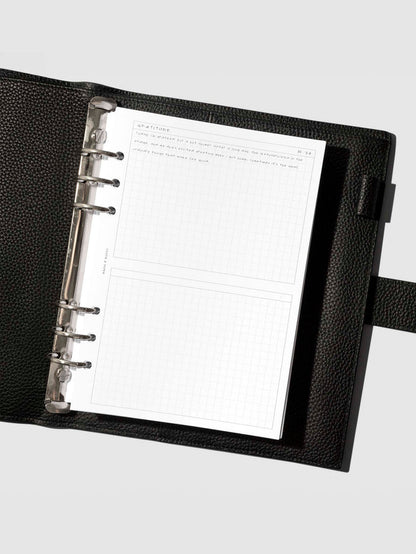 Insert in use inside a black leather
