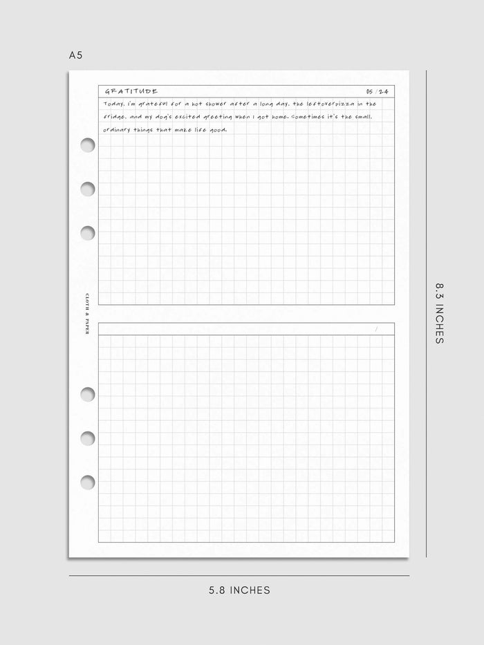 Digital mockup of insert in A5.