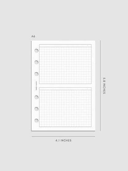 Digital mockup of inserts in A6.