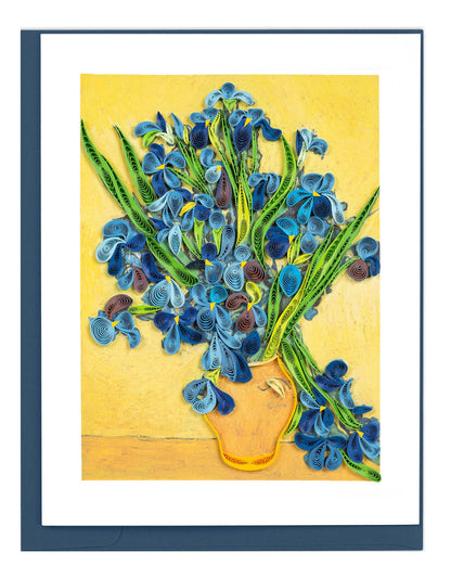 Quilling Card - Artist Series - Quilled Irises, Van Gogh Greeting Card