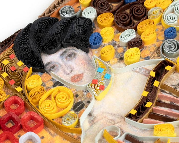 Quilling Card - Artist Series - Quilled Lady in Gold, Klimt Greeting Card
