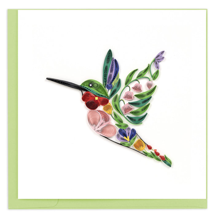 Quilling Card - Quilled Decorative Floral Bird Greeting Card