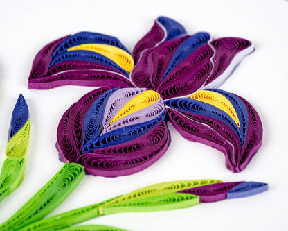 Quilling Card - Quilled Iris Greeting Card