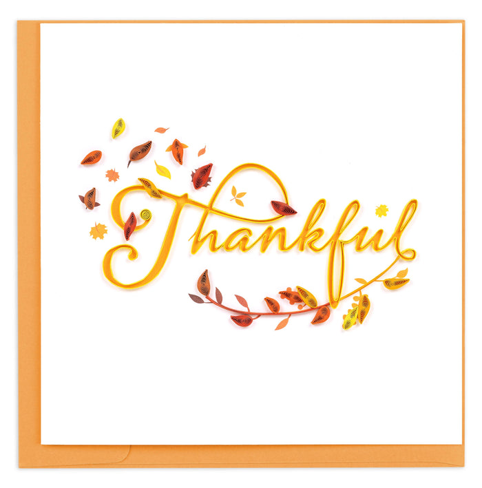 Quilling Card - Quilled Thankful Greeting Card