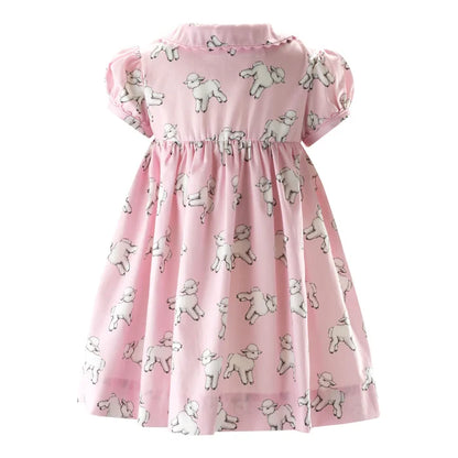 Rachel Riley - Lamb Button-Front Dress & Bloomer Set