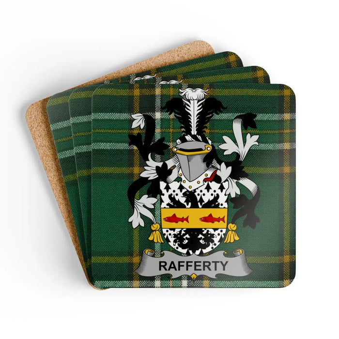 Rafferty Tartan Crest Drink Coaster Set