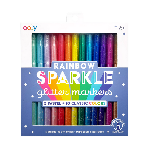 Rainbow Sparkle Glitter Markers | Set Of 15