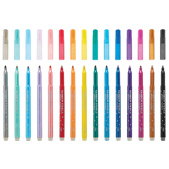 Rainbow Sparkle Glitter Markers | Set Of 15