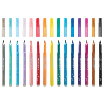 Rainbow Sparkle Glitter Markers | Set Of 15