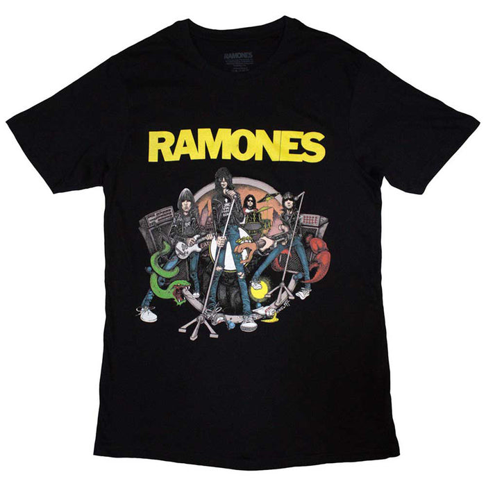RAMONES - CARTOON BAND - T-Shirt Black