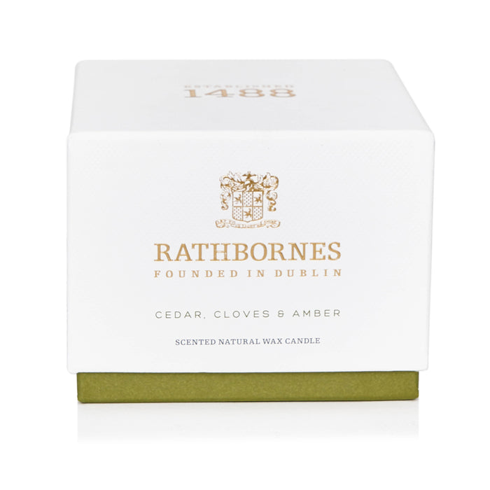 Rathbornes 1488 - Cedar, Cloves & Amber Scented Classic Candle (Spicy/woody)