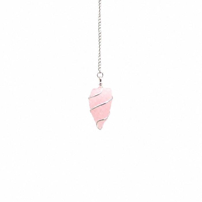 Raw Gemstone Pendulum - Rose Quartz 🇬🇧