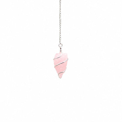 Raw Gemstone Pendulum - Rose Quartz 🇬🇧