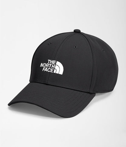 Black cap with The North Face logo on a light gray background