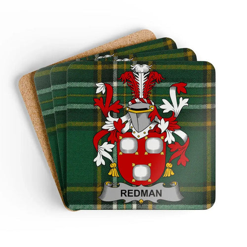 Redman Family Crest Printed Coaster Set