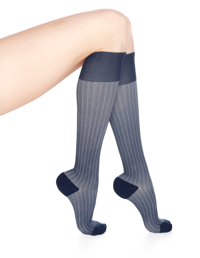 Rejuva Herringbone Compression Knee High 20-30mmHg - Compression Level: Firm 20-30 MmHg - Unisex - Knee