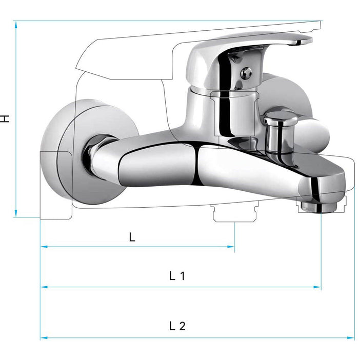 Reyhan Faucet Single Lever Bath Tub Mixer Tap 9231301. - shopperskartuae