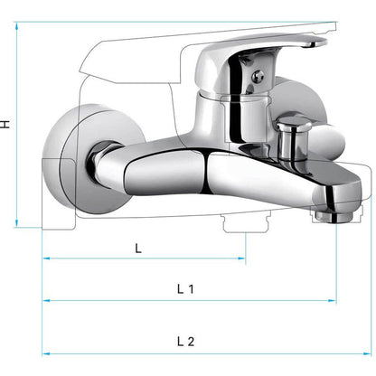 Reyhan Faucet Single Lever Bath Tub Mixer Tap 9231301. - shopperskartuae