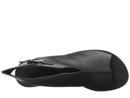 Rodeo Blvd black, handmade leather sandals boot with side buckle  - top View