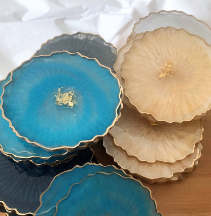 Round Geode Lavender Coaster Set